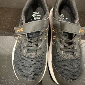 Asics Kids Black and Orange Sneakers
